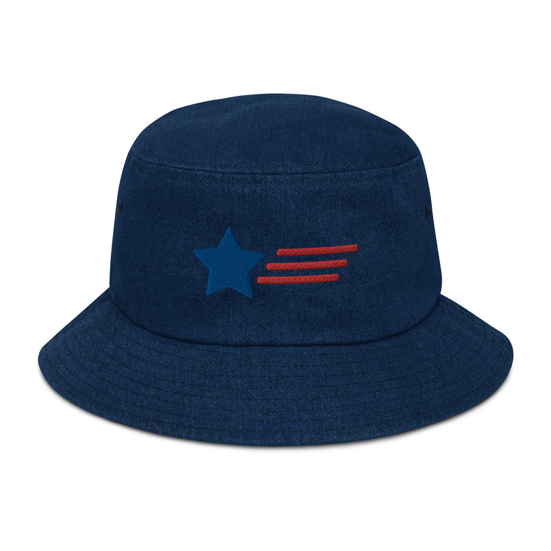 Star & Stripes Denim bucket hat