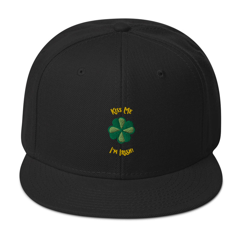Kiss Me I'm Irish! Four Leaf Clover Snapback Hat