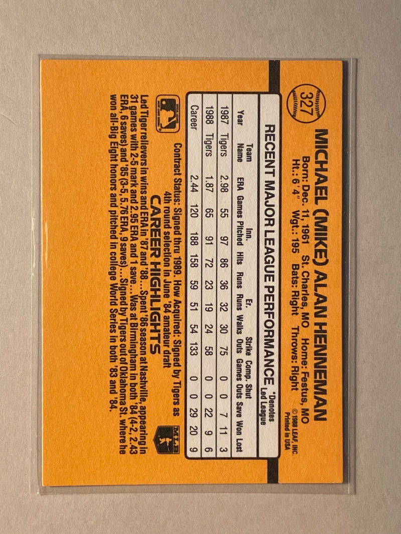 1989 Donruss 327 Mike Henneman - Baseball