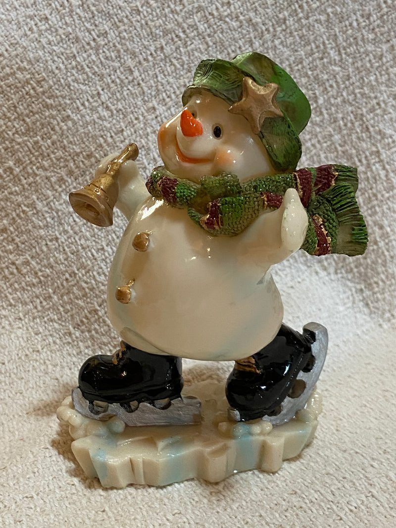 Snowman Skating Christmas Holiday Figurine