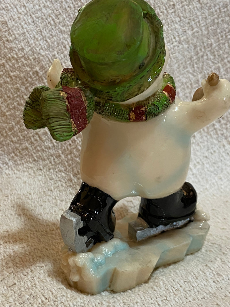 Snowman Skating Christmas Holiday Figurine