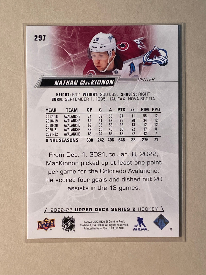 2022-23 Upper Deck 297 Nathan MacKinnon - Hockey - Series 2