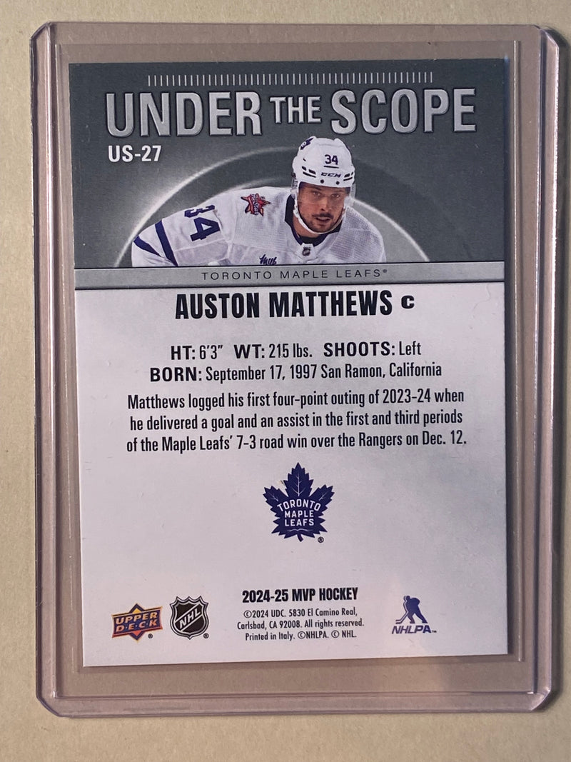 2024-25 Upper Deck US27 Auston Matthews - Hockey - MVP - Under the Scope