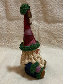 Santa Gnome Figurine with Tall Patchwork Hat