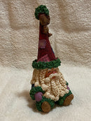 Santa Gnome Figurine with Tall Patchwork Hat