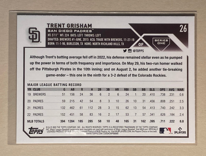 2023 Topps 26 Trent Grisham - Baseball