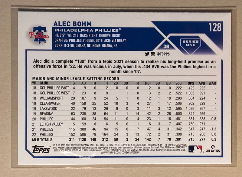 2023 Topps 128 Alec Bohm - Baseball