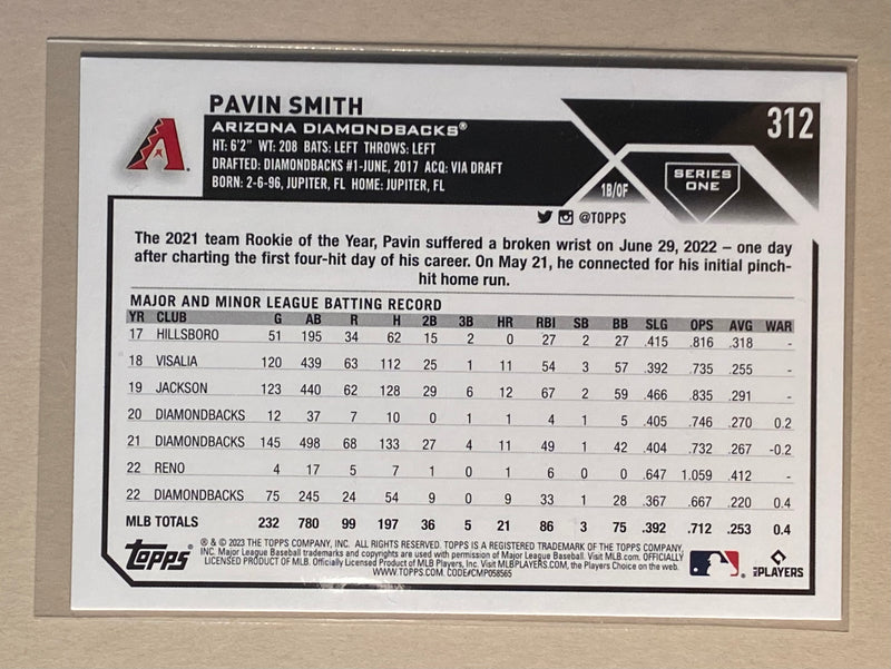 2023 Topps 312 Pavin Smith - Baseball