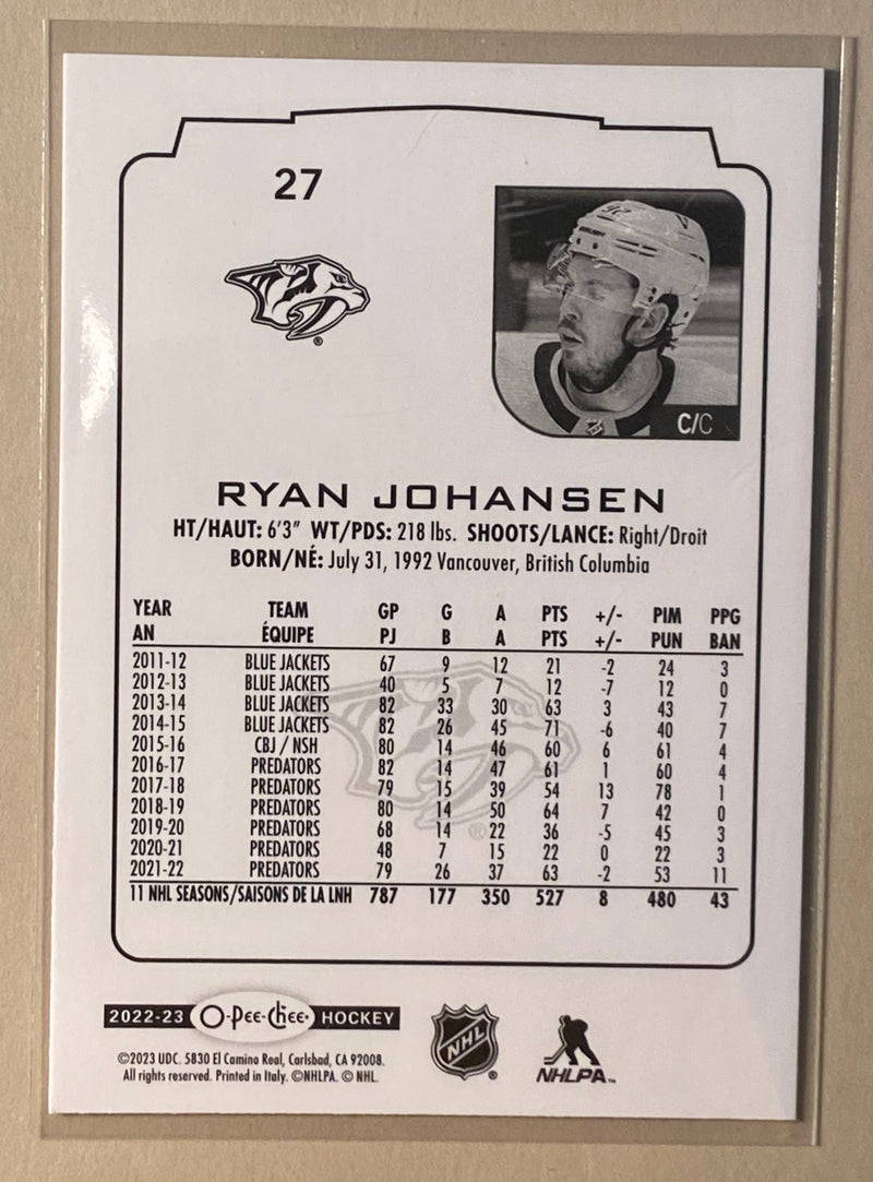 2022-23 UD O-Pee-Chee 27 Ryan Johansen - Hockey