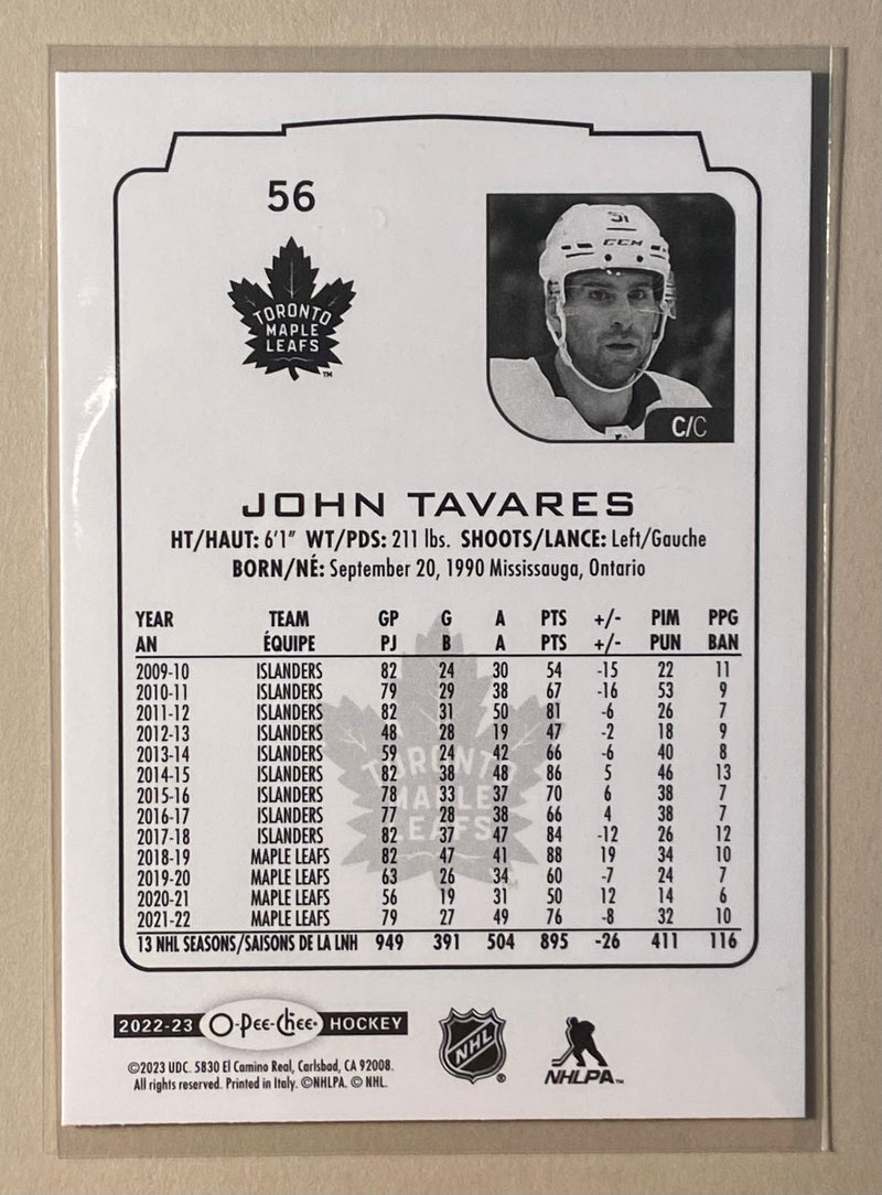 2022-23 UD O-Pee-Chee 56 John Tavares - Hockey