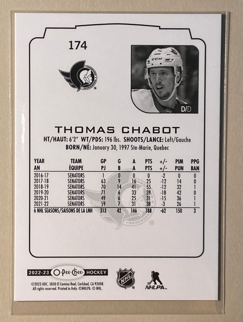 2022-23 UD O-Pee-Chee 174 Thomas Chabot - Hockey
