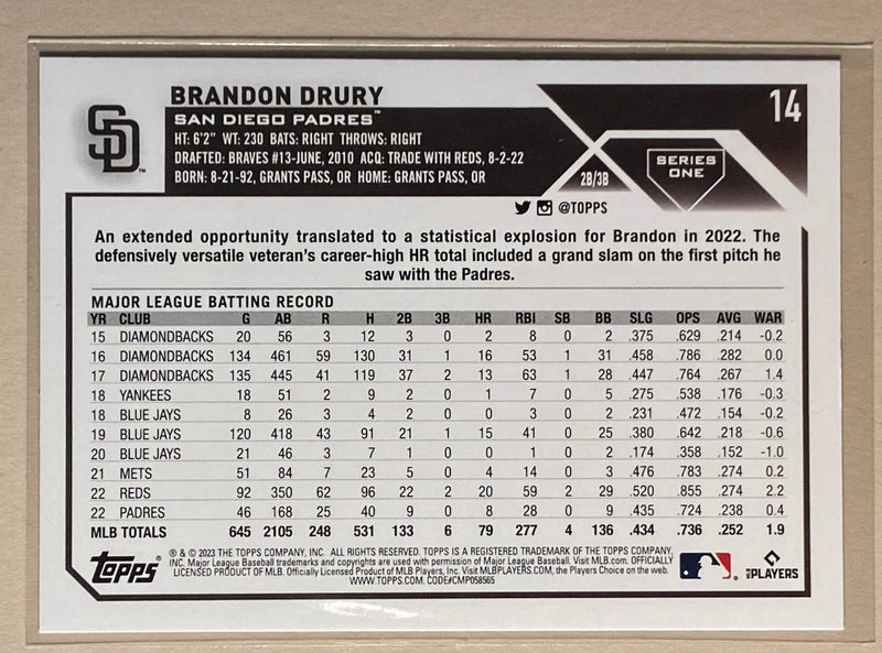 2023 Topps 14 Brandon Drury - Baseball