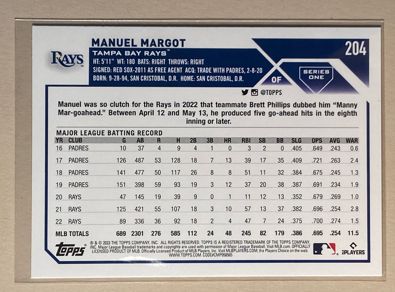 2023 Topps 204 Manuel Margot - Baseball