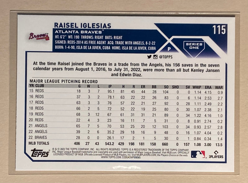 2023 Topps 115 Raisel Iglesias - Baseball