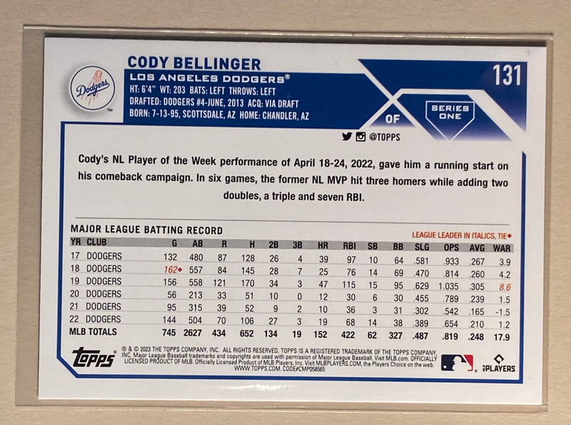 2023 Topps 131 Cody Bellinger - Baseball