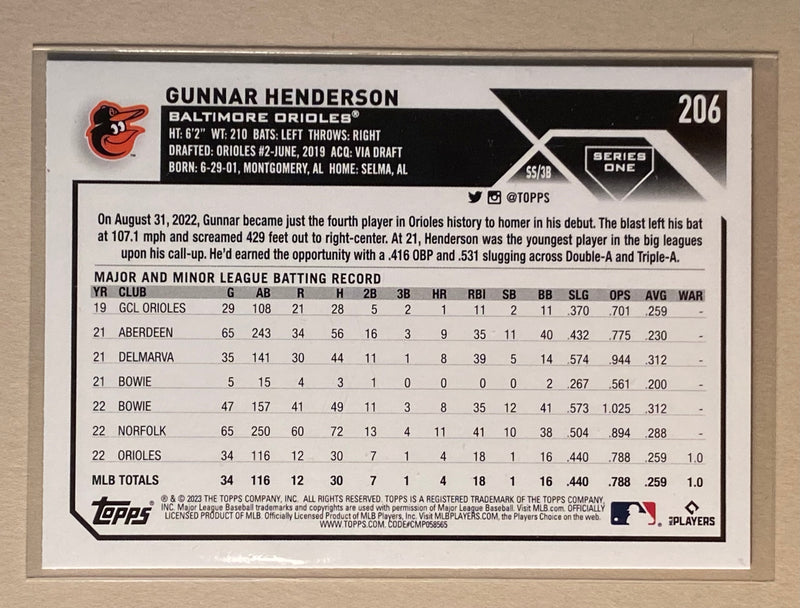 2023 Topps 206 Gunnar Henderson - Baseball - RC