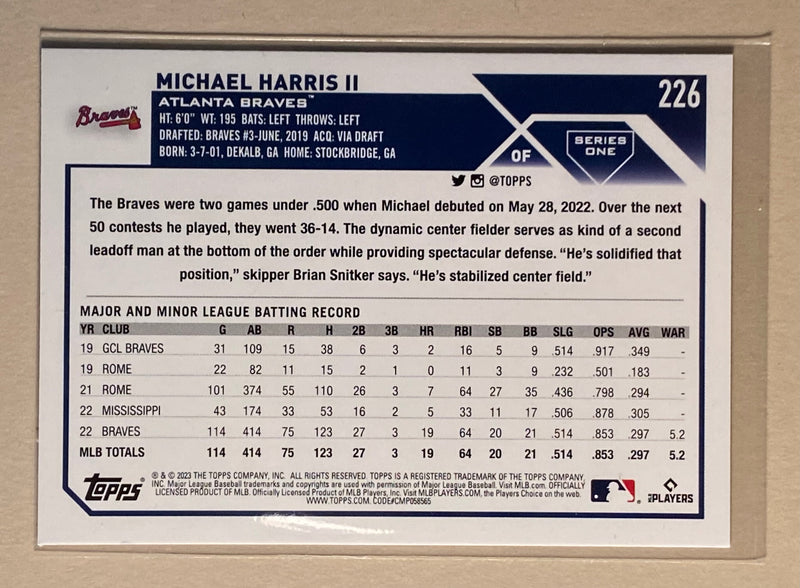 2023 Topps 226 Michael Harris II - Baseball - RC