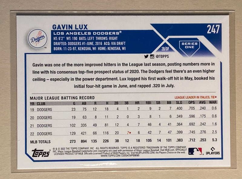 2023 Topps 247 Gavin Lux - Baseball