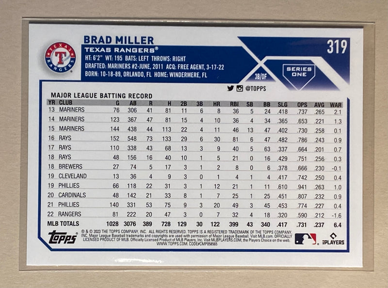 2023 Topps 319 Brad Miller - Baseball