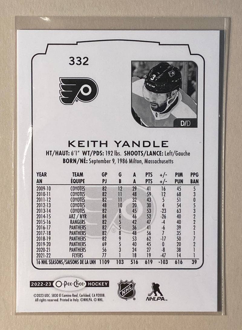 2022-23 UD O-Pee-Chee 332 Keith Yandle - Hockey