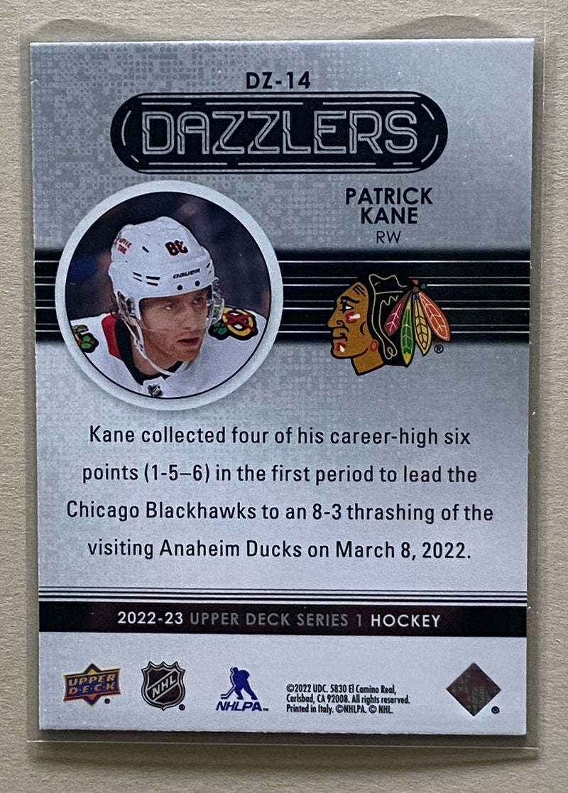 2022-23 Upper Deck DZ-14 Patrick Kane - Blue Dazzlers Hockey