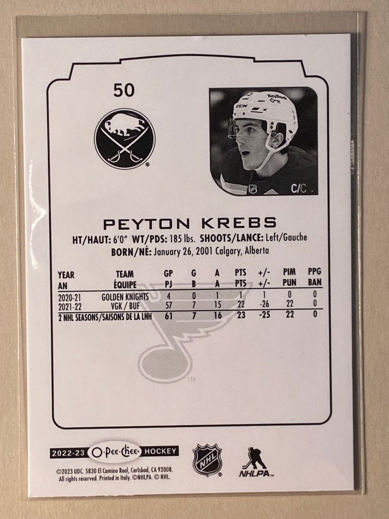 2022-23 UD O-Pee-Chee 50 Peyton Krebs - Hockey