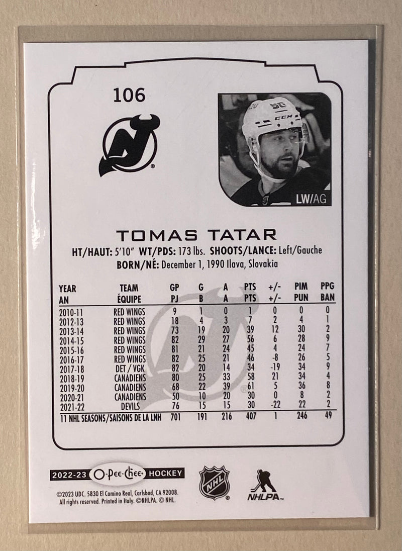 2022-23 UD O-Pee-Chee 106 Tomas Tatar - Hockey
