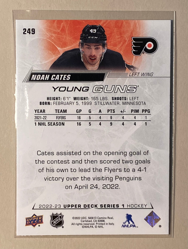2022-23 Upper Deck 249 Noah Cates - Hockey - Young Guns