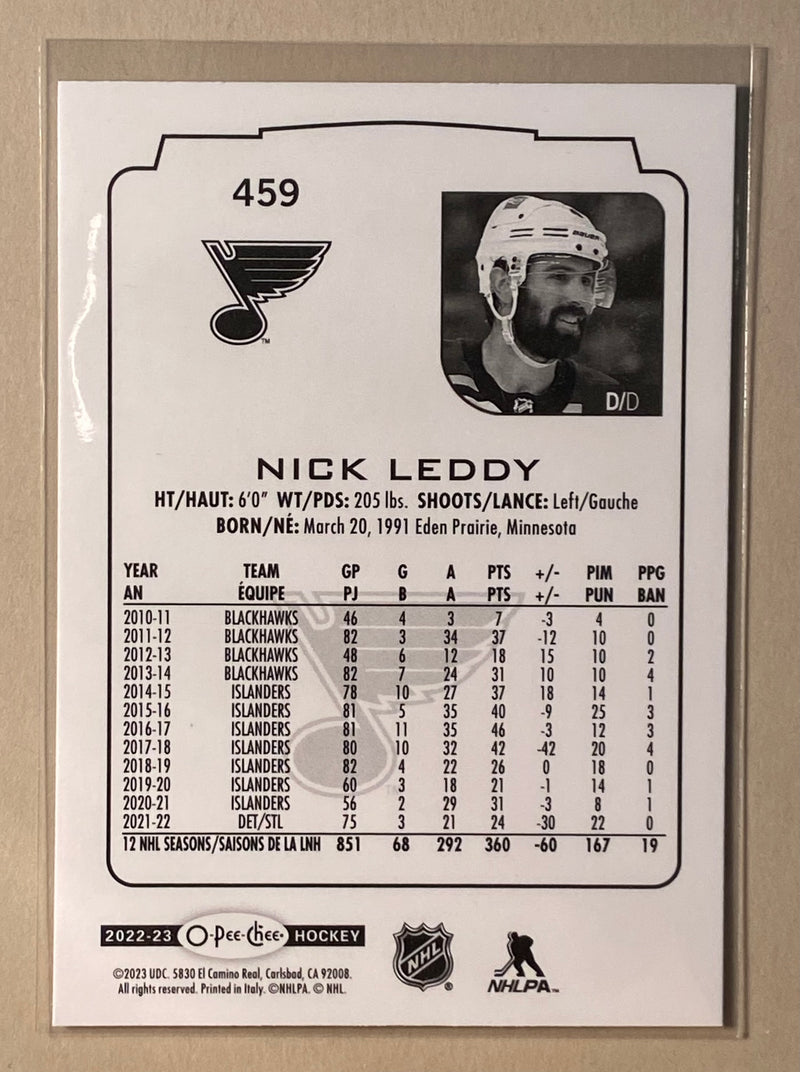 2022-23 UD O-Pee-Chee 459 Nick Leddy - Hockey
