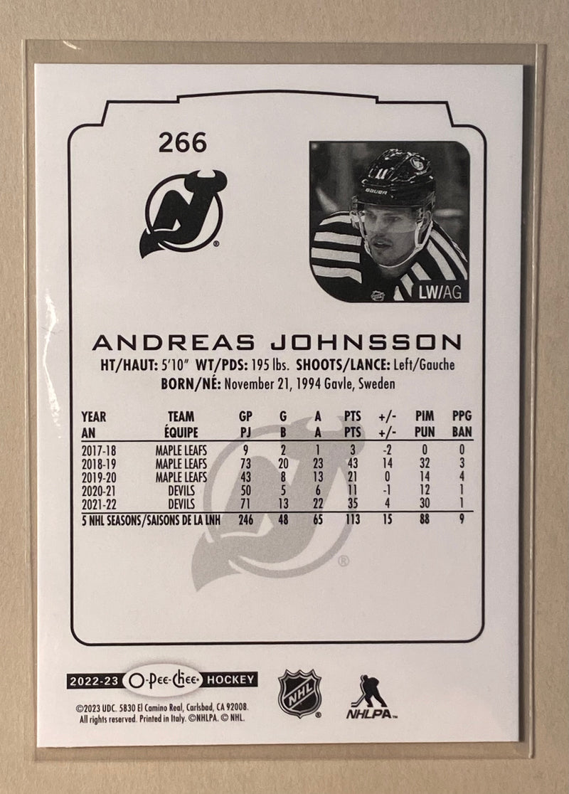2022-23 UD O-Pee-Chee 266 Andreas Johnsson - Hockey