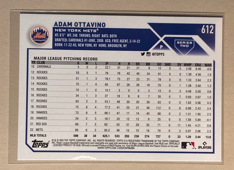 2023 Topps 612 Adam Ottavion - Baseball Series 2