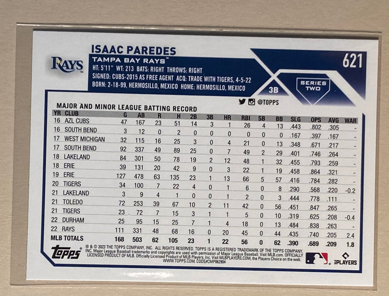 2023 Topps 621 Isaac Paredes - Baseball Series 2