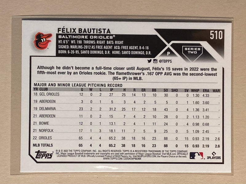 2023 Topps 510 Felix Bautista - Baseball Series 2