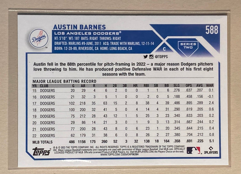 2023 Topps 588 Austin Barnes - Baseball - Series 2