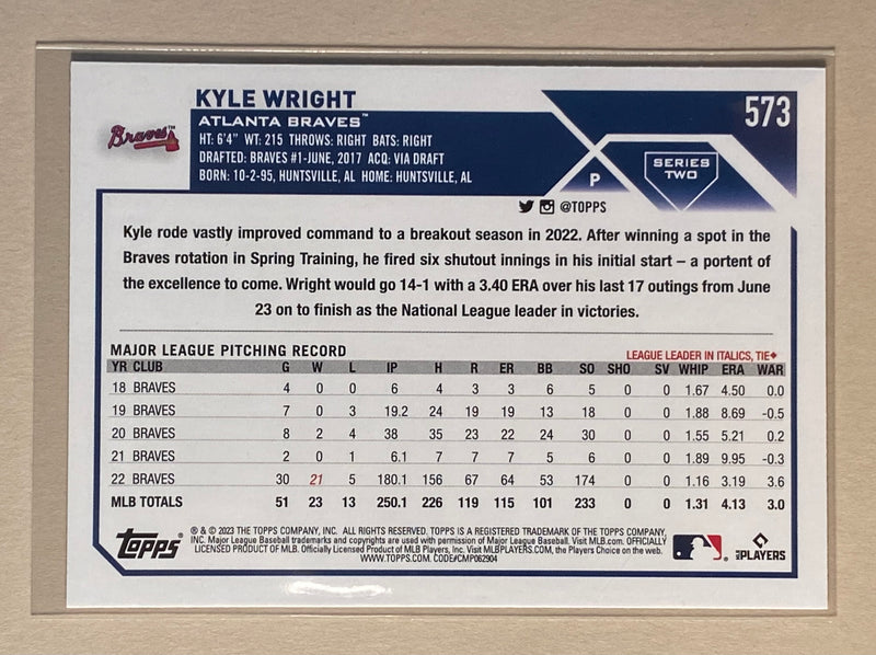 2023 Topps 573 Kyle Wright - Baseball - Series 2