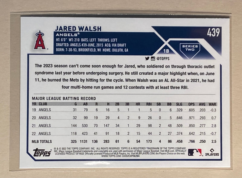 2023 Topps 439 Jared Walsh - Baseball Series 2