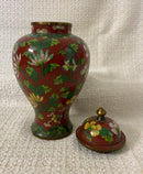 Chinese Brass Enamel Floral Ginger Urn