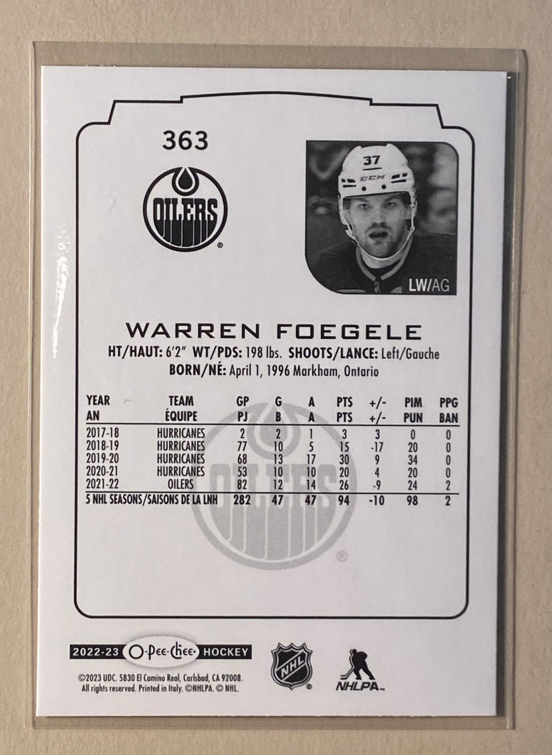 2022-23 UD O-Pee-Chee 363 Warren Foegele - Hockey