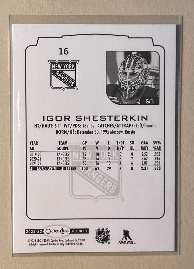 2022-23 UD O-Pee-Chee 16 Igor Shesterkin - Hockey