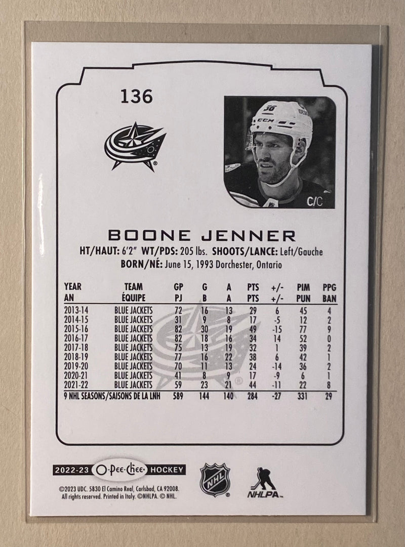 2022-23 UD O-Pee-Chee 136 Boone Jenner - Hockey