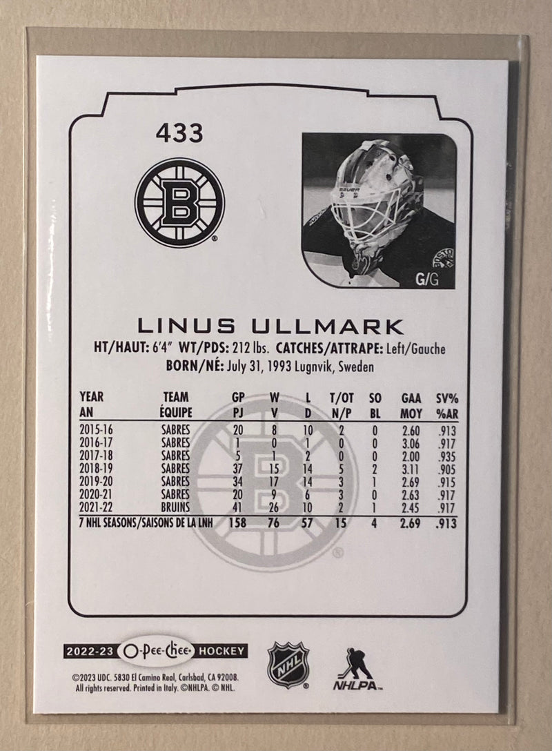 2022-23 UD O-Pee-Chee 433 Linus Ullmark - Hockey