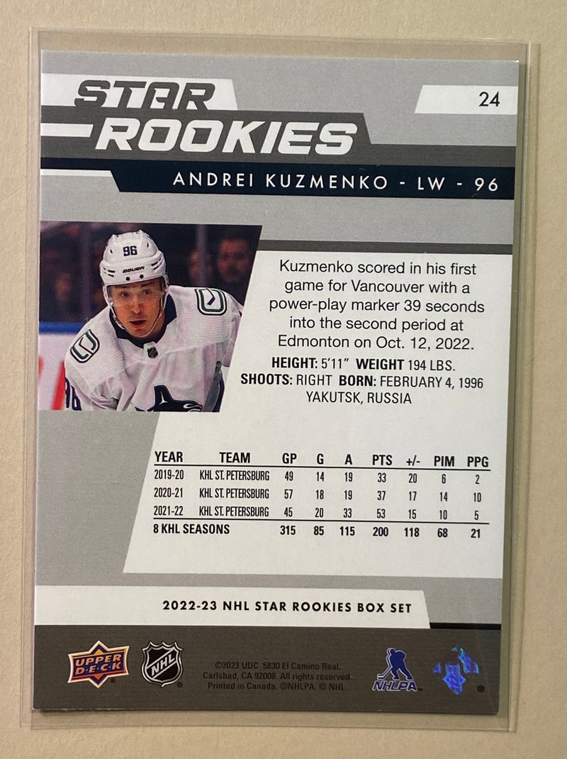 2022-23 Upper Deck 24 Andrei Kuzmenko Star Rookies - Hockey
