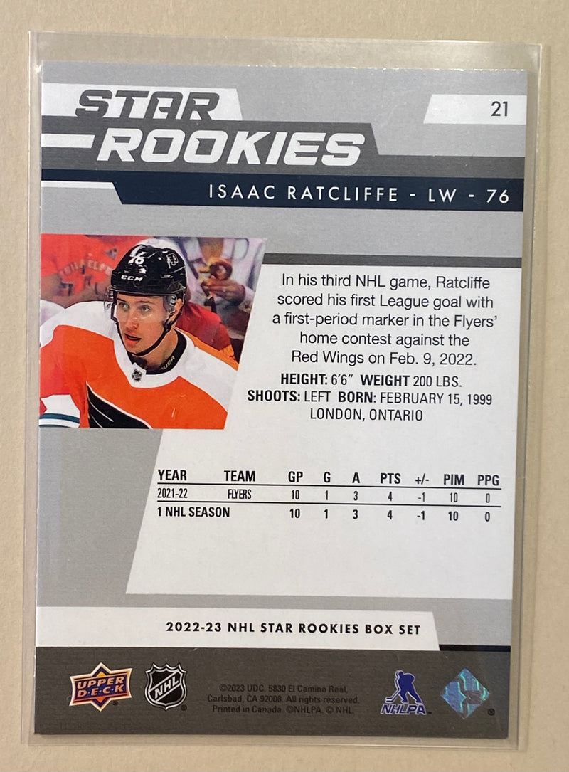 2022-23 Upper Deck 21 Isaac Ratcliffe - Star Rookies - Hockey