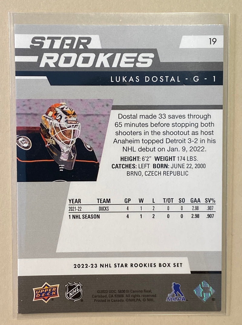 2022-23 Upper Deck 19 Lukas Dostal - Star Rookies - Hockey