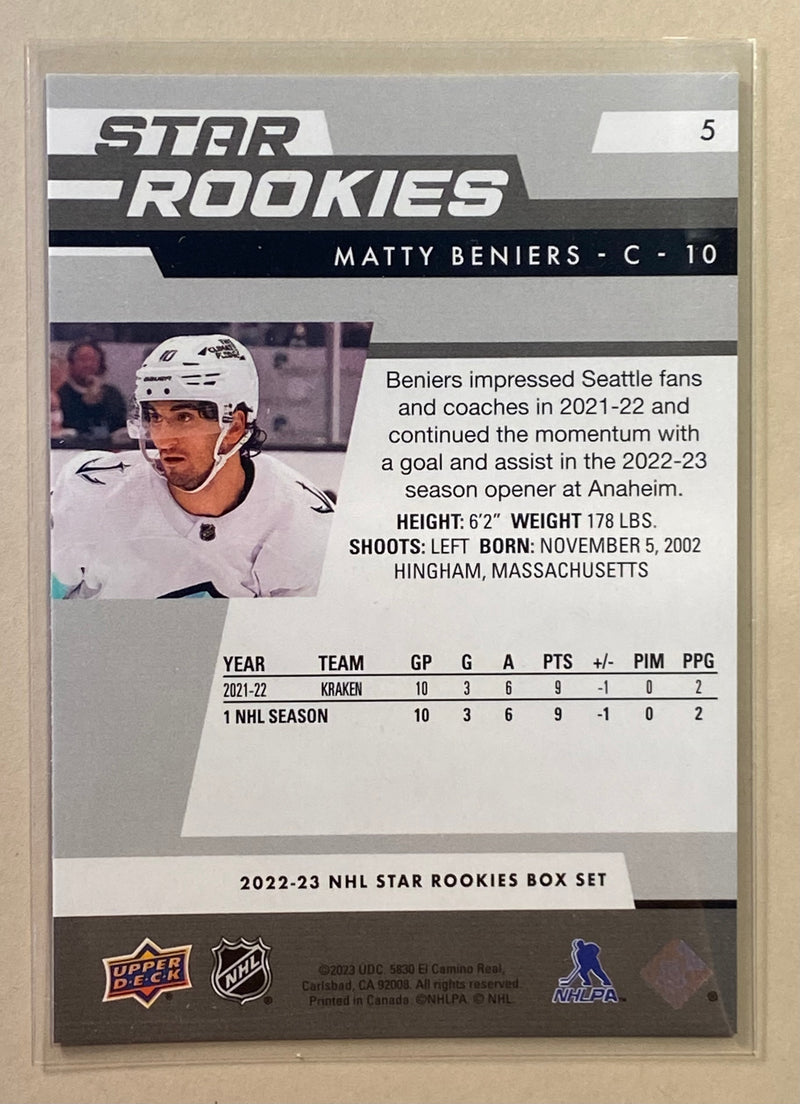 2022-23 Upper Deck 5 Matty Beniers Star Rookies - Hockey