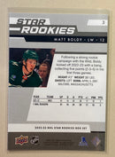 2022-23 Upper Deck 3 Matt Boldy Star Rookies - Hockey