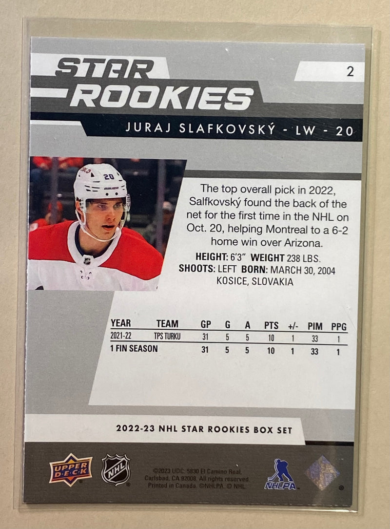 2022-23 Upper Deck 2 Juraj Slafkovsky Star Rookies - Hockey