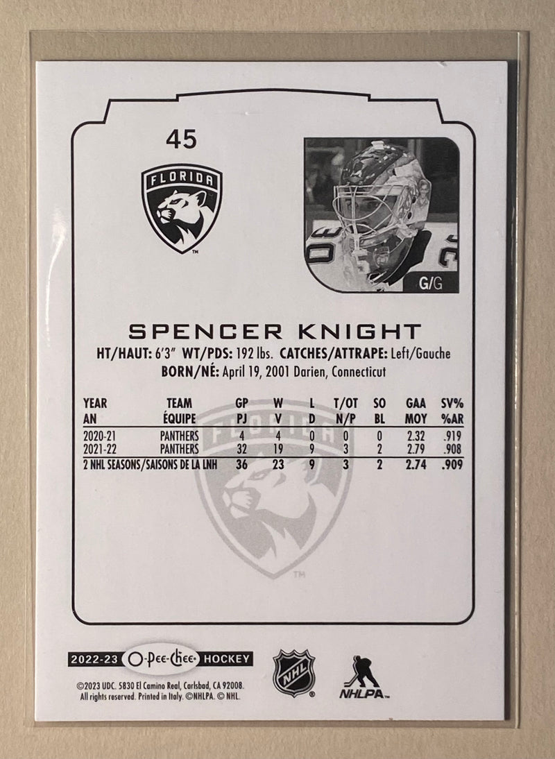 2022-23 UD O-Pee-Chee 45 Spencer Knight - Hockey