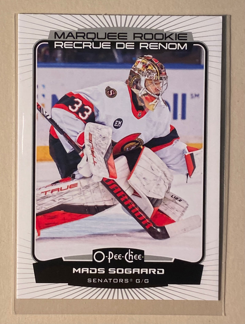 2022-23 UD O-Pee-Chee 563 Mads Sogaard - Marquee Rookie - Hockey