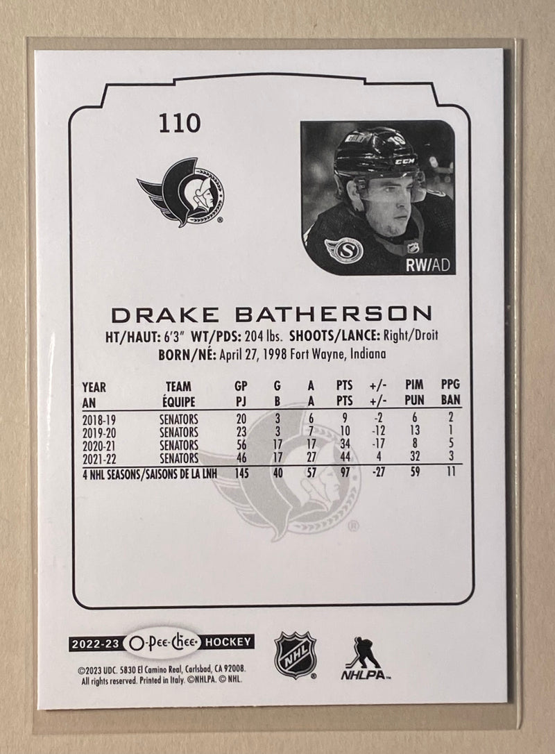 2022-23 UD O-Pee-Chee 110 Drake Batherson - Hockey